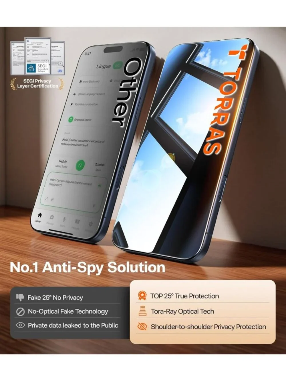 Unbreakable Privacy Screen Protector for iPhone 17 Pro Max - 2-Pack, Anti-Spy